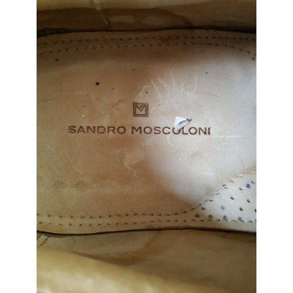 Mens Sandro Moscoloni Brown Leather Tie Oxfords sz 11.5  17016